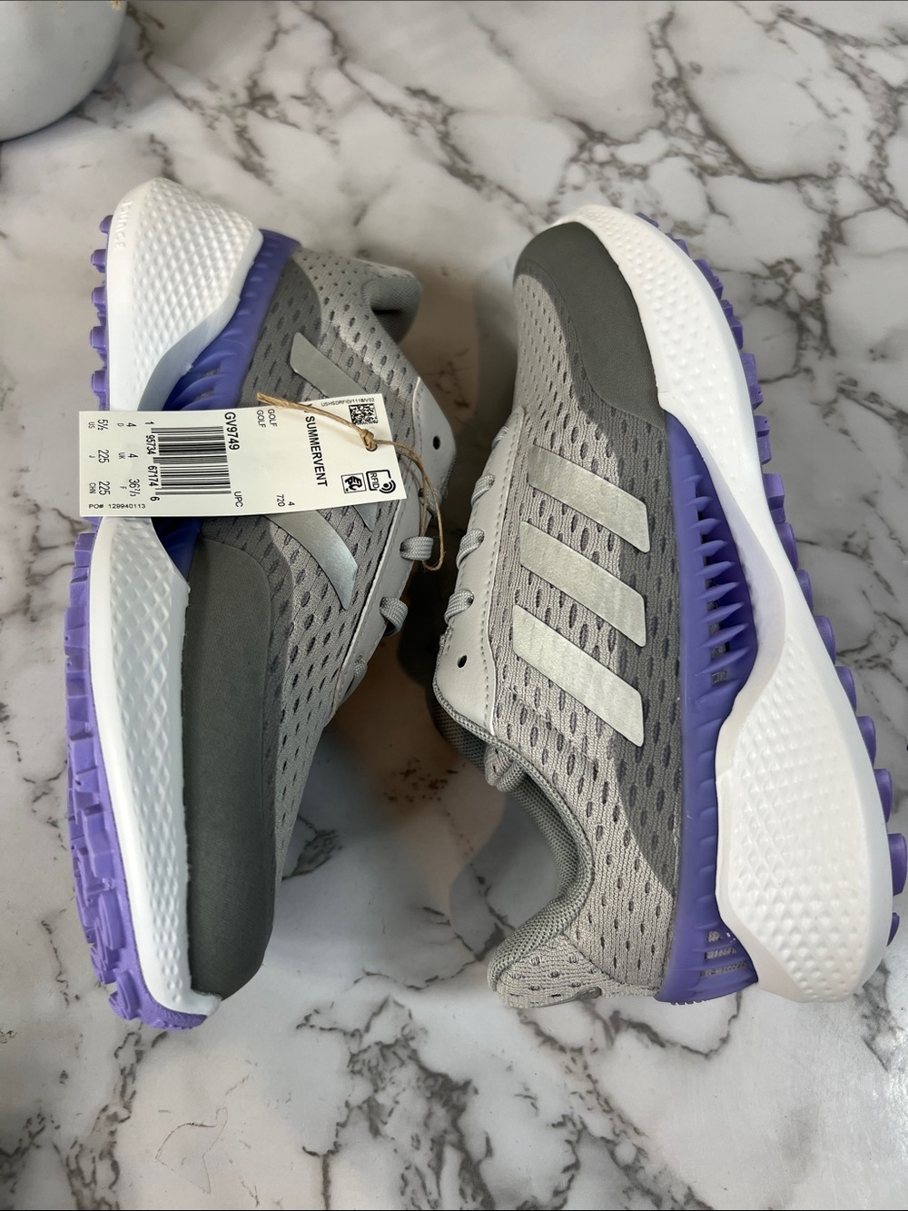 Adidas Summervent Grey Silver Purple Womens Spikeless Golf Shoes Size 5.5 - Picture 9 of 14